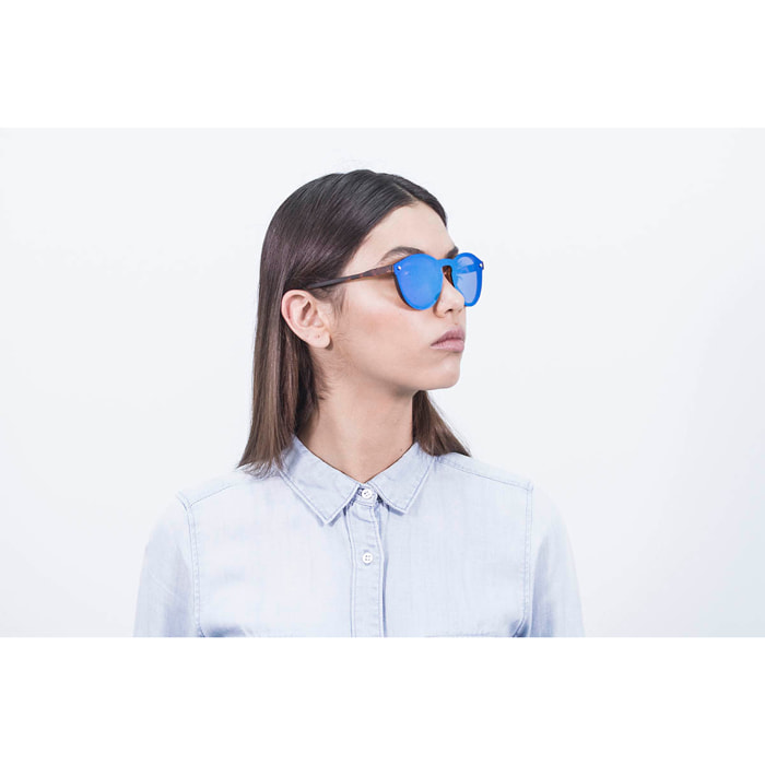 Gafas de sol PALO ALTO RIGA - Mate demi marrón y revo azul cielo / Plana