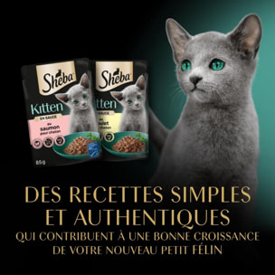 SHEBA Kitten 24 sachets fraîcheur en sauce poulet saumon pour chaton 85g (2x12)