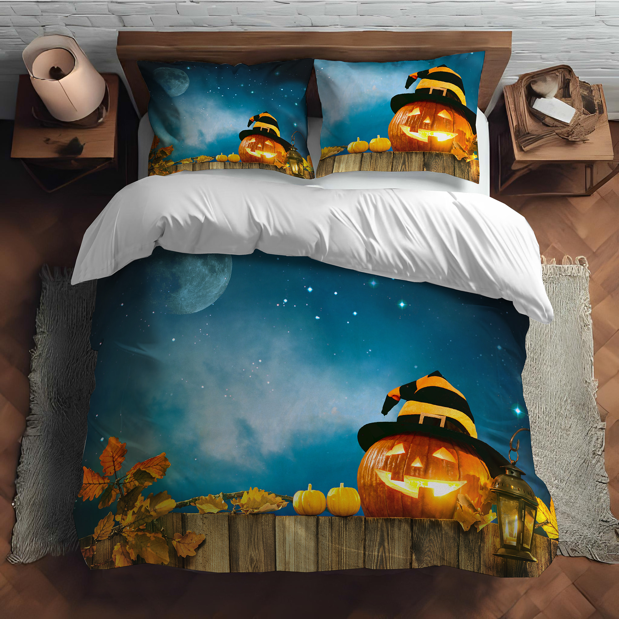Parure copripiumino Halloween trick or treat stampa digitale 100% cotone