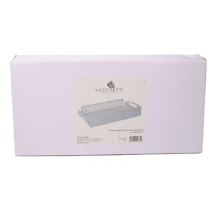 Vassoio in metallo frecce bianco rettangolare cm41x20h6,5