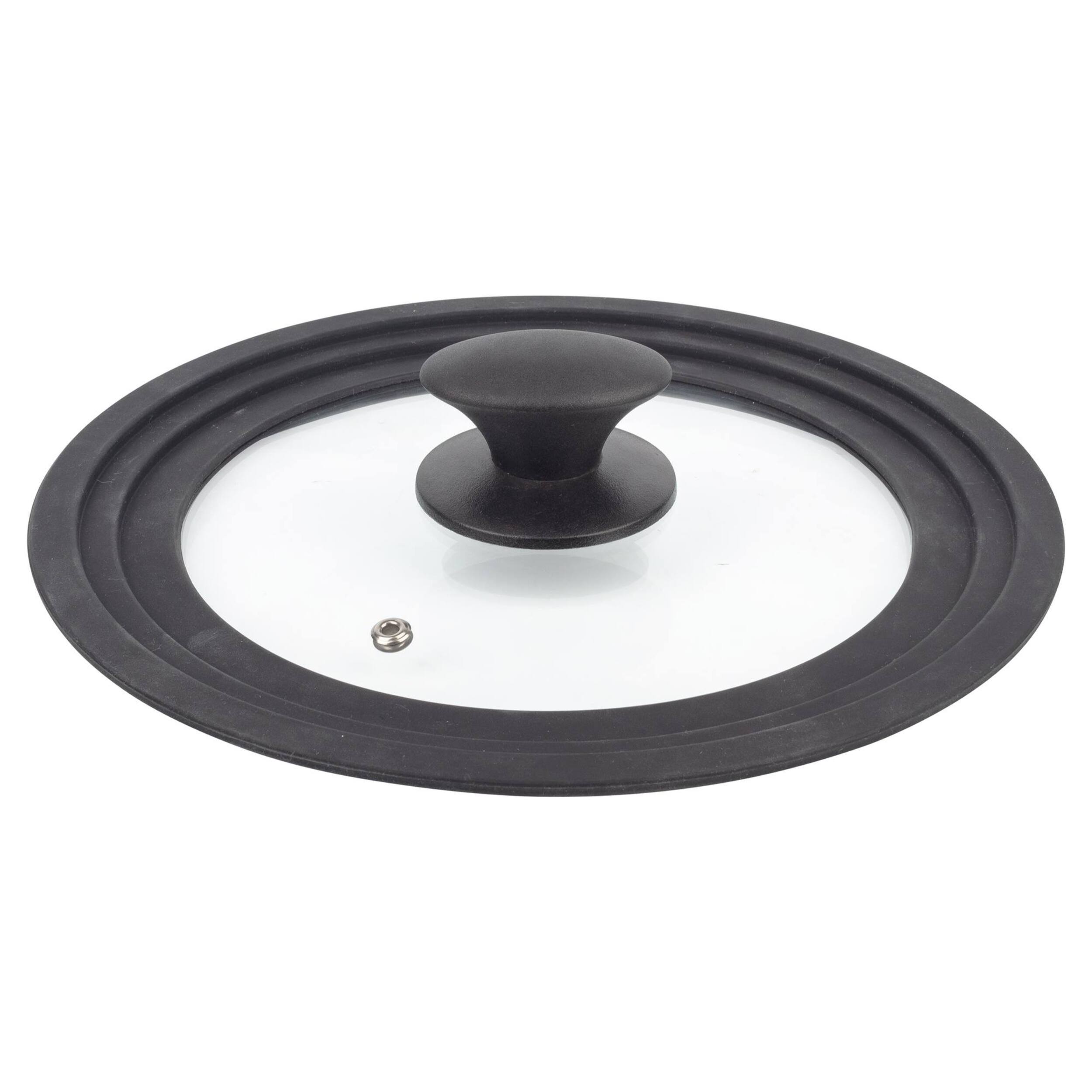 Batería de cocina con cacerolas de Ø16Ø20Ø24cm en acero inoxidable y Tapa de cristal FOODIES MasterPRO