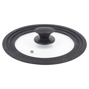 Batería de cocina con cacerolas de Ø16Ø20Ø24cm en acero inoxidable y Tapa de cristal FOODIES MasterPRO