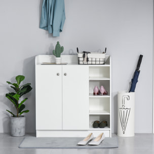 Armoire / etagere / meuble a chaussures très pratique en panneaux de particules blanc