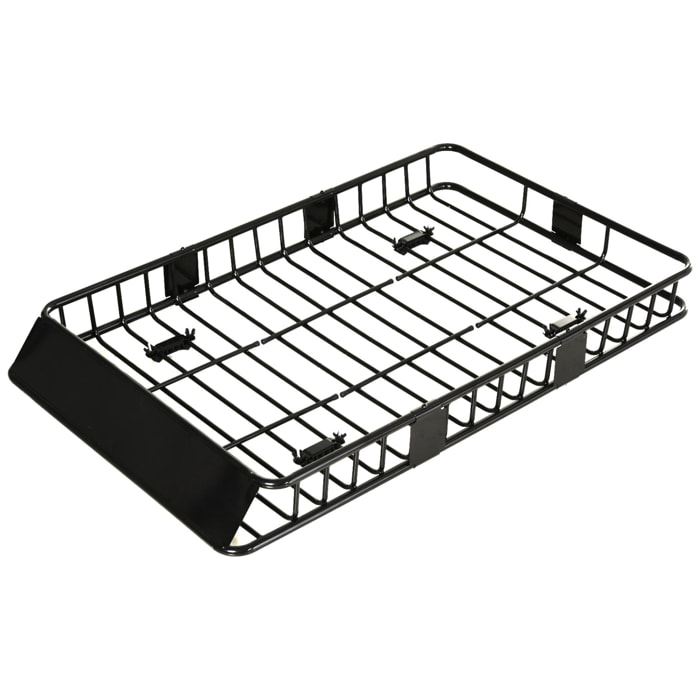 Porte-bagage pour voiture - galerie de toit voiture - L. réglable 109-162 cm - charge max 100 Kg - métal noir