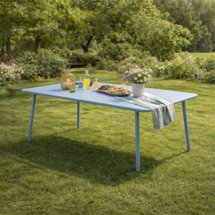 EVORA Table de jardin 8/10 places 200cm bleu