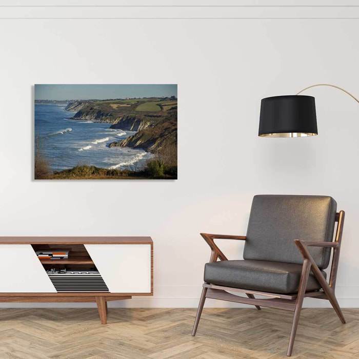 Tableau paysage ocean corniche d'hendaye  Toile imprimée