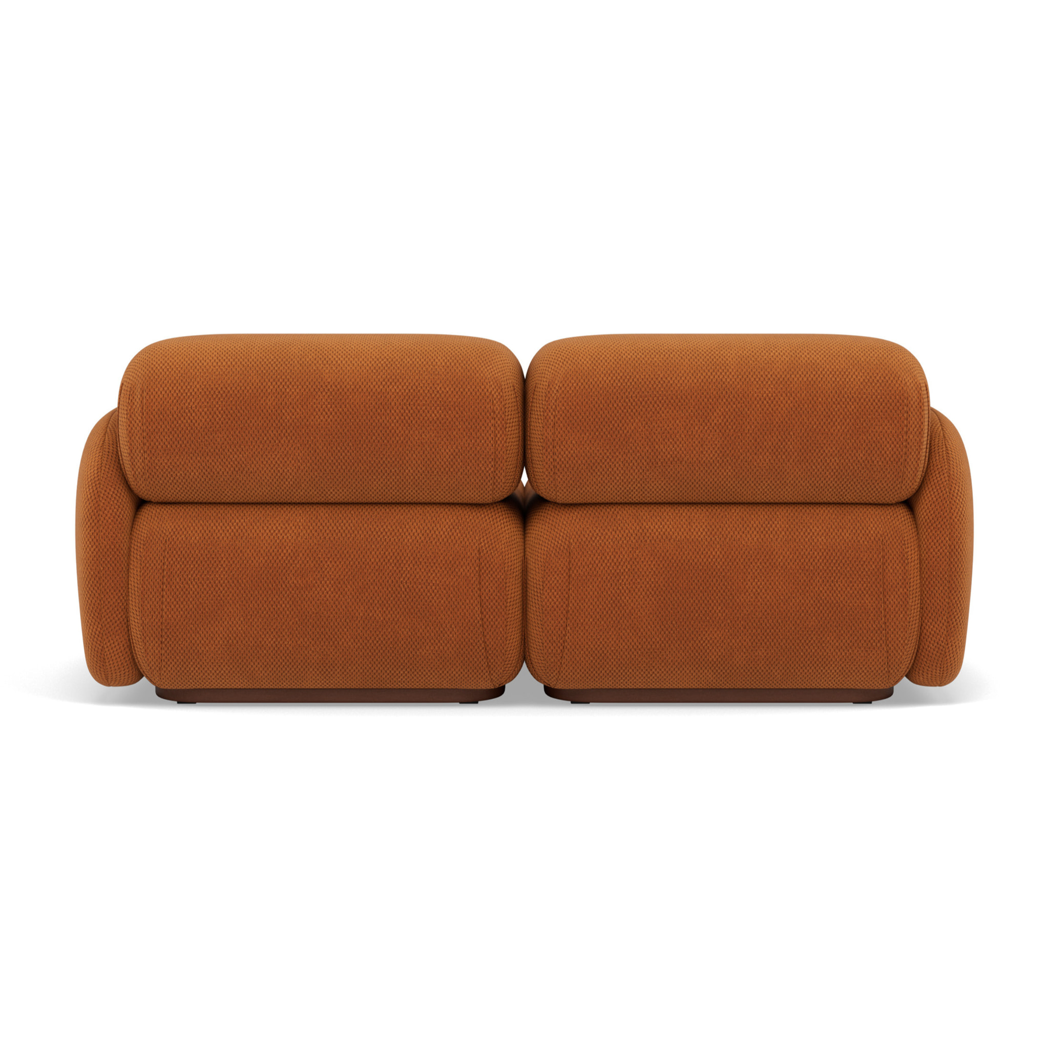 Penelope - canapé droit modulable 2 places en velours texturé - Terracotta