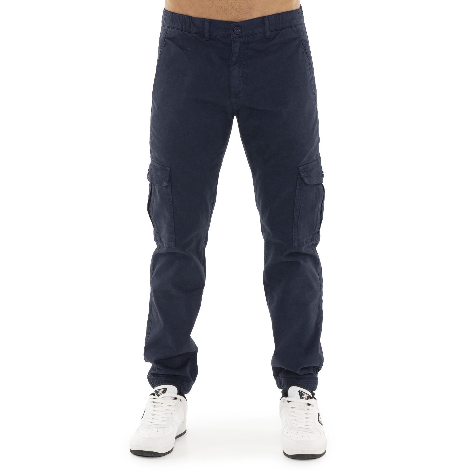Pantalone cargo da uomo con tasconi ed elastico al fondo Leone 1947 Soft Basic