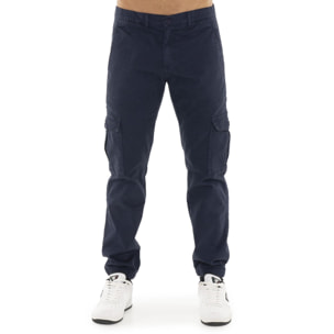 Pantalone cargo da uomo con tasconi ed elastico al fondo Leone 1947 Soft Basic