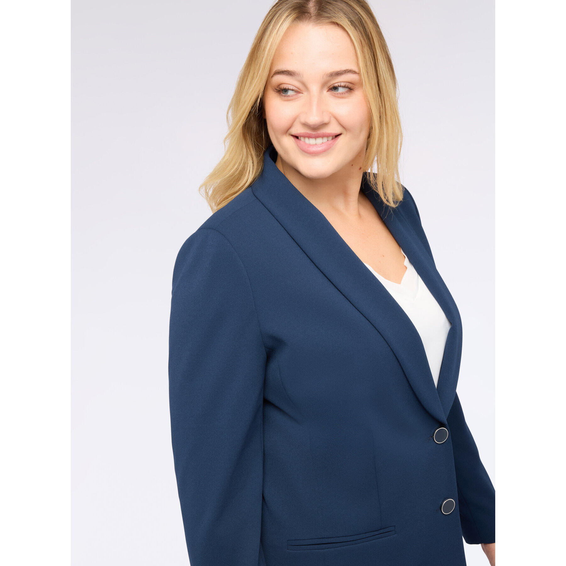 Fiorella Rubino - Blazer fitted in tessuto stretch - Blu