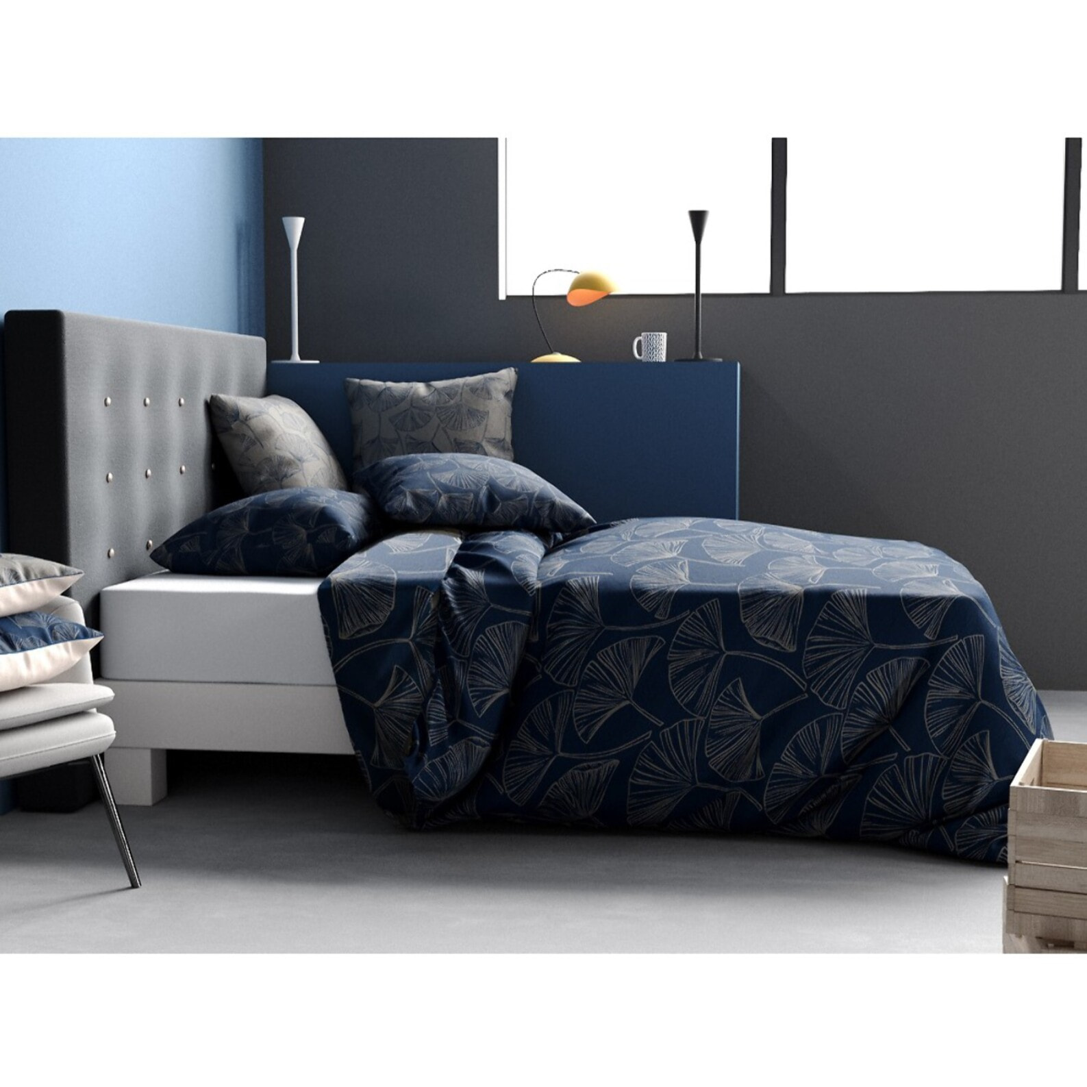 Parure Housse de Couette 3pcs 100% Coton 57 Fils Edo