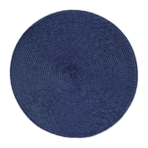 Set de 6 sets de table ronds Excelsa – Round, Polypropylène Bleu Foncé