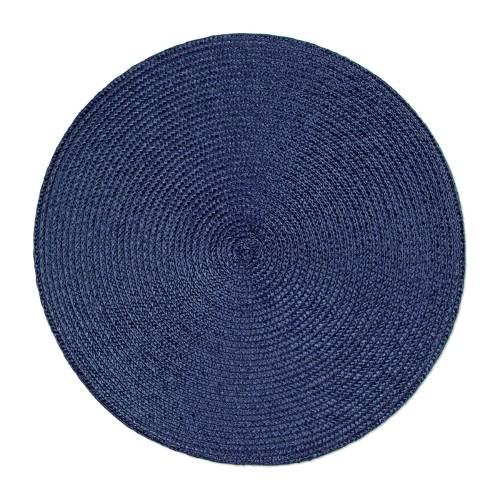 Set de 6 sets de table ronds Excelsa – Round, Polypropylène Bleu Foncé