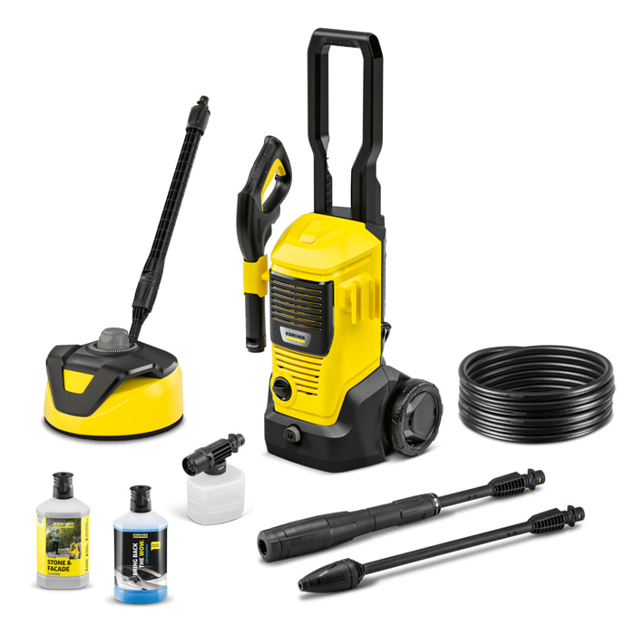 Nettoyeur haute pression Karcher K 4 FJ Home - Pression 130 bar- Débit 420 l/h- Buse à jet plat- Kit Home inclus
