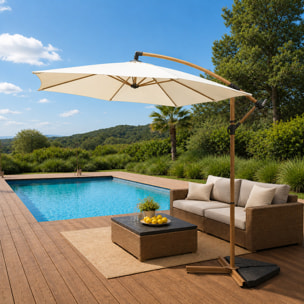 Parasol déporté octogonal  300 cm écru FREY