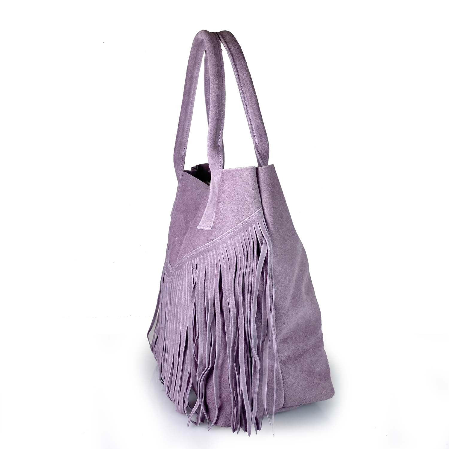 Borse Donna colore Viola-in pelle Made in Italy 36x45x19cm