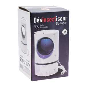 Well Home Lámpara Matamosquitos con Ventilador y Cable USB, Tamaño Ø9,6x16,4cm