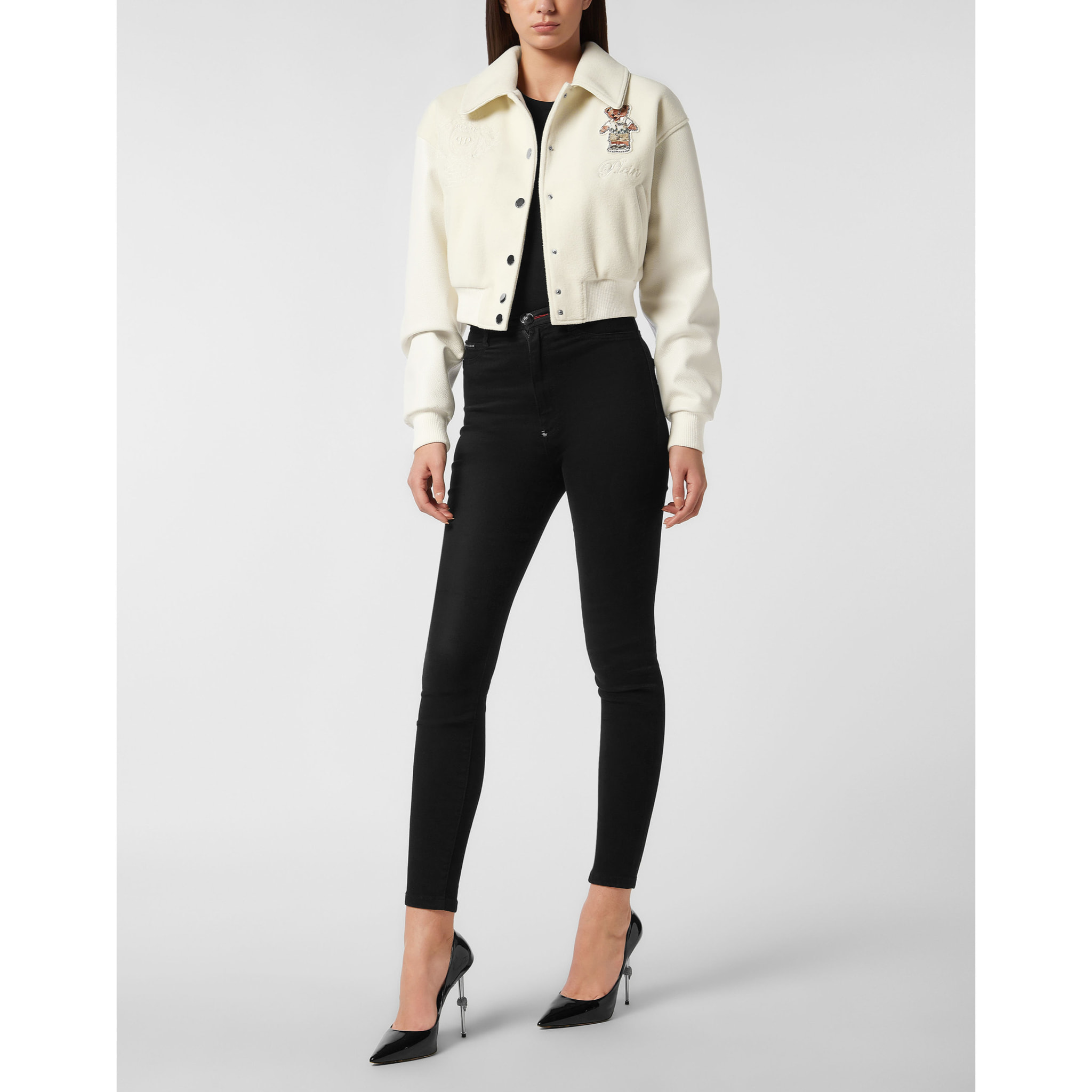 PHILIPP PLEIN Bomber de cuero TEDDY