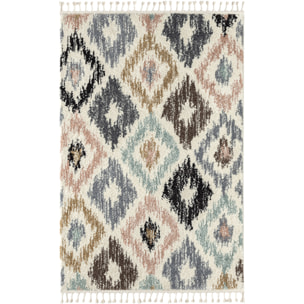 Delya - tapis berbère coloré en laine artificielle, multicolore