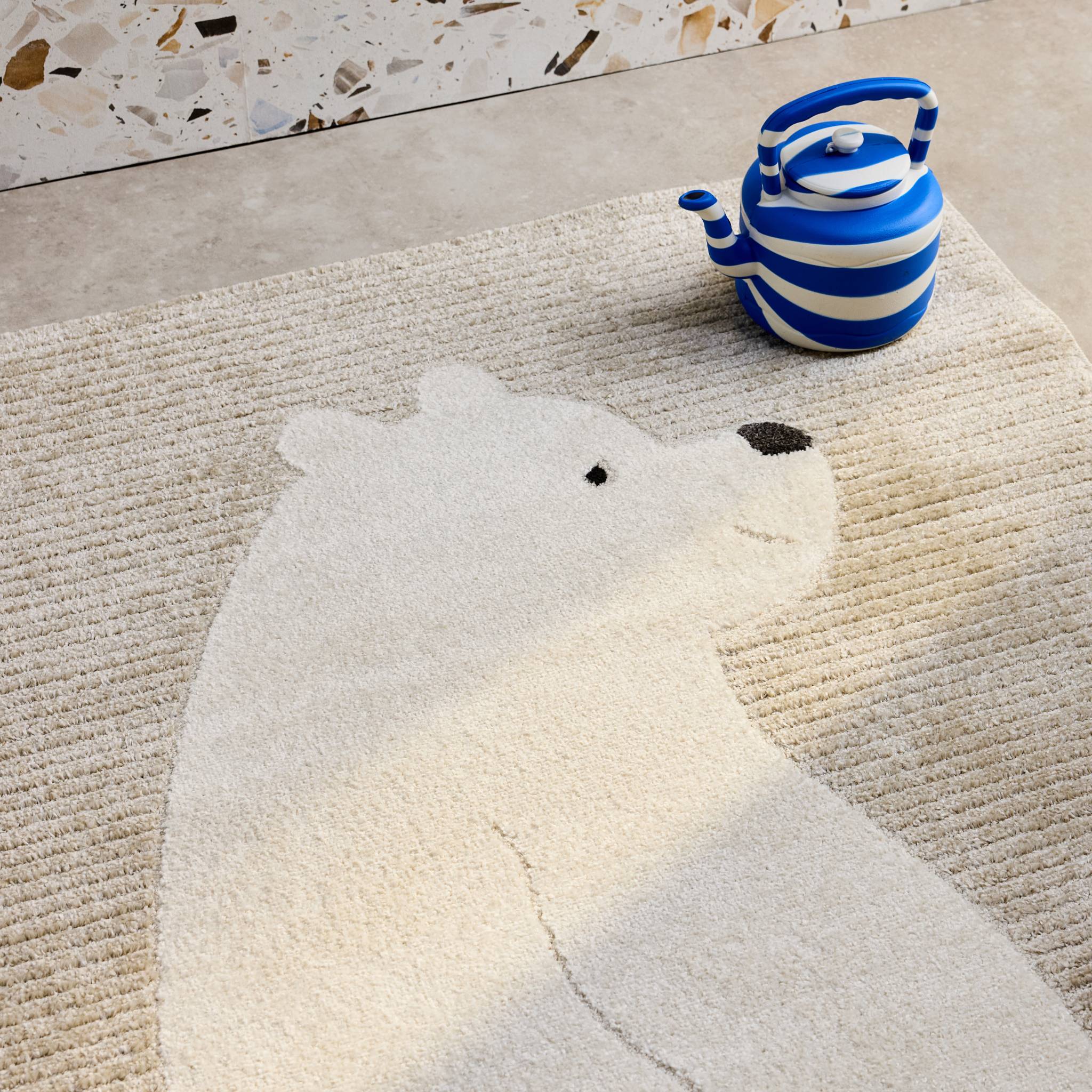 Tapis intérieur enfant beige créme oursons RYAN