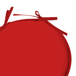 Galette de chaise ronde unie aux multiples couleurs - Rouge