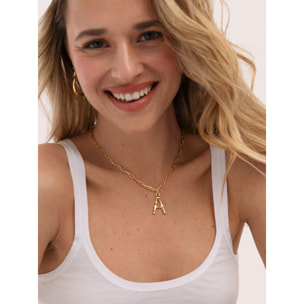 Collana Personnalisé Letter XL Acciao Placcato Oro
