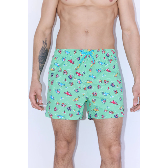 Costume da bagno medio leggero con stampa squalo Sockarrats