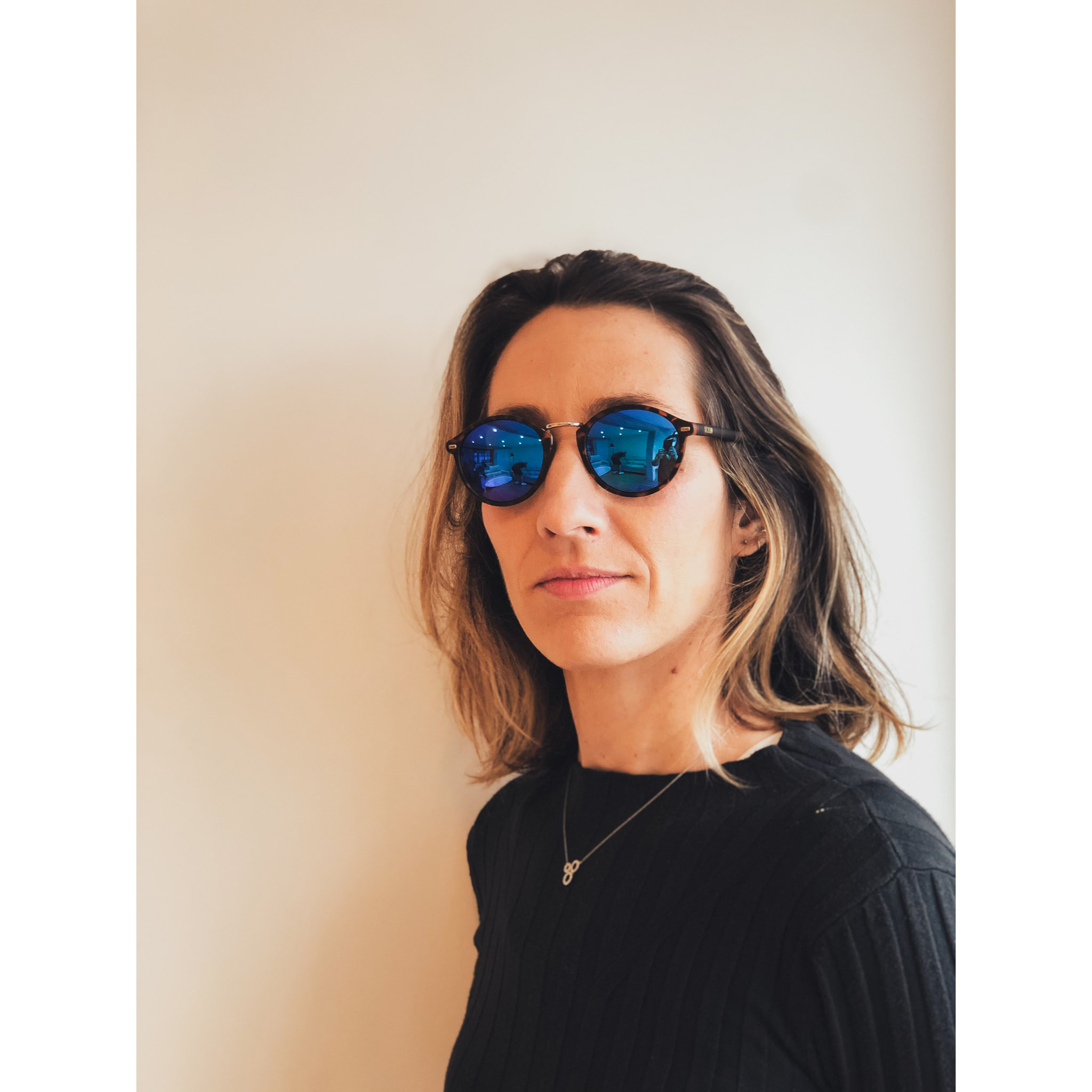 Gafas de sol OCEAN LILLE - Negro mate / Revo azul cielo