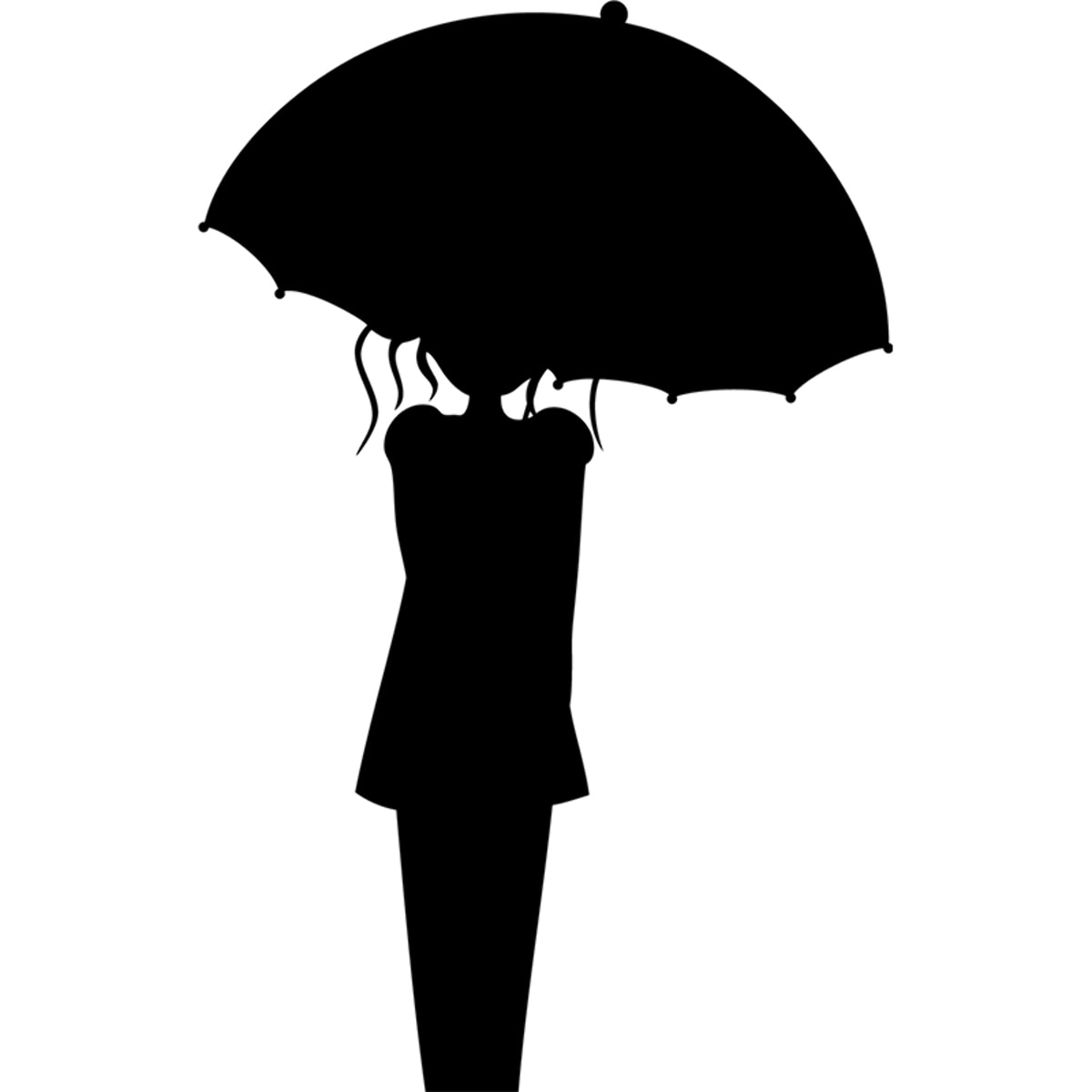 Sticker ardoise tableau noir - stickers muraux adhésif effaçable - FEMME AVEC UNE PARAPLUIE