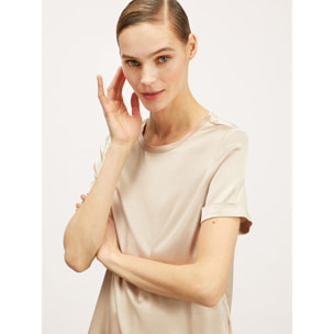 Motivi - T-shirt in raso - Beige