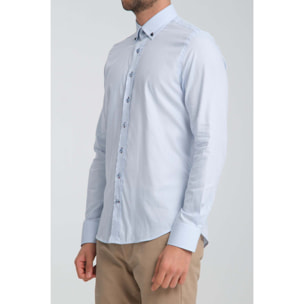 Camicia Uomo Botton Down Slim Oxford unito Celeste