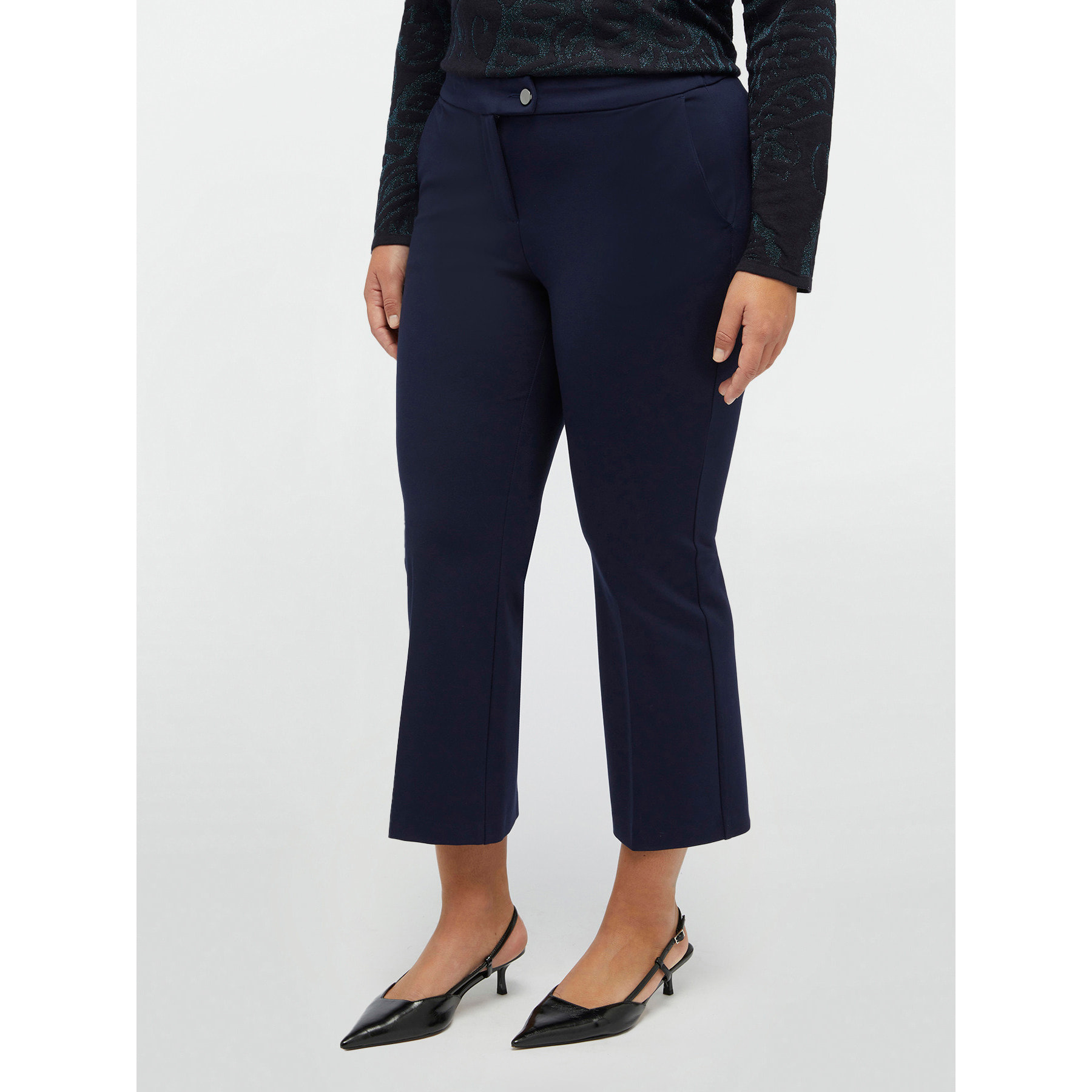 Fiorella Rubino - Pantaloni kick flare in viscosa LENZING™ ECOVERO™ - Blu