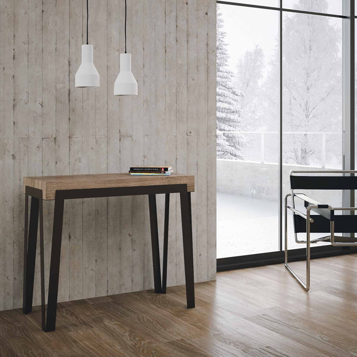 Consolle allungabile 90x40/196 cm Rio Small Quercia Natura telaio Ruggine.