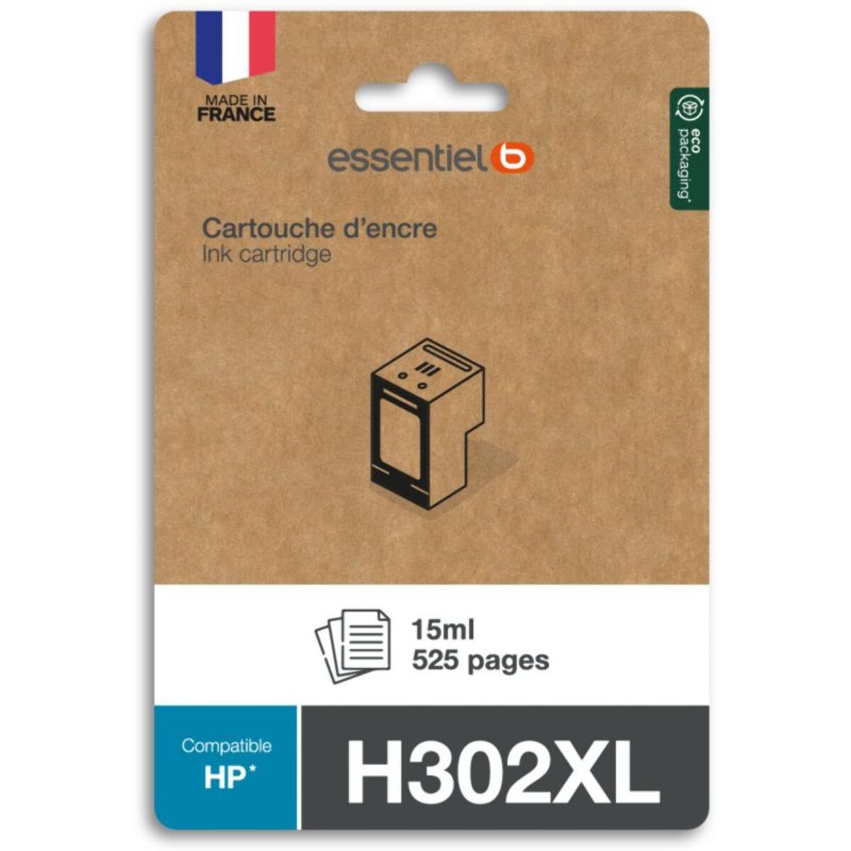 Cartouche d'encre ESSENTIELB H302 XL Noir
