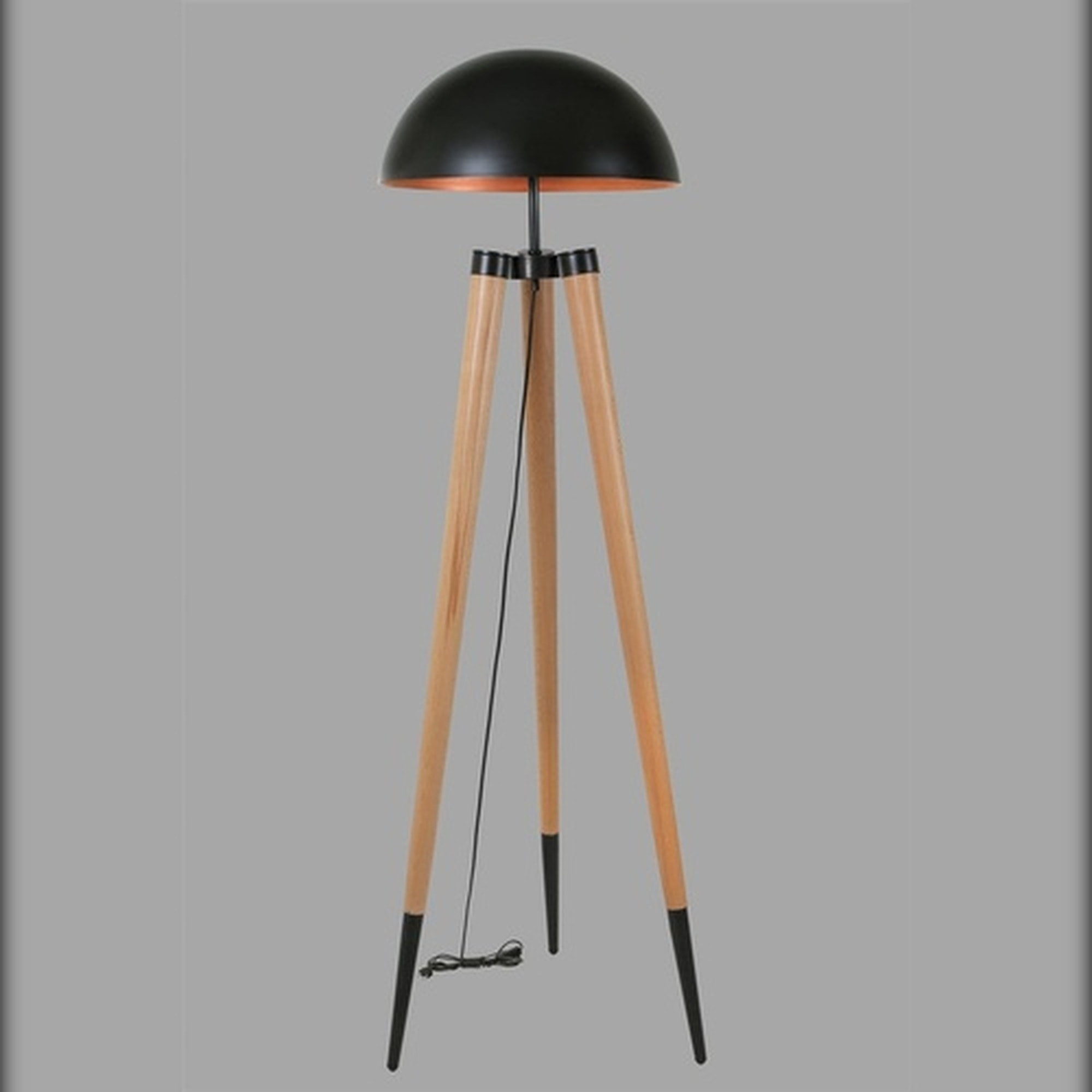 Lámpara de pie con hornbeam body, roble negro, colección Tanganica, 48x48x165, casquillo E 27 Max 60 W