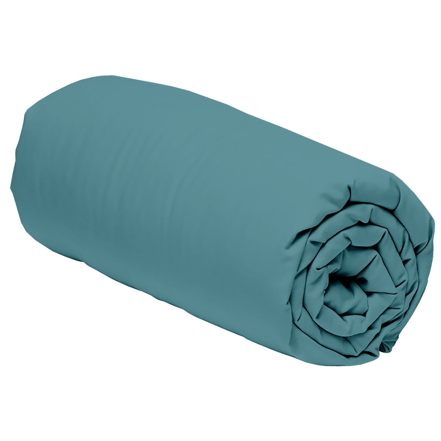 Drap housse percale de coton bleu adriatique