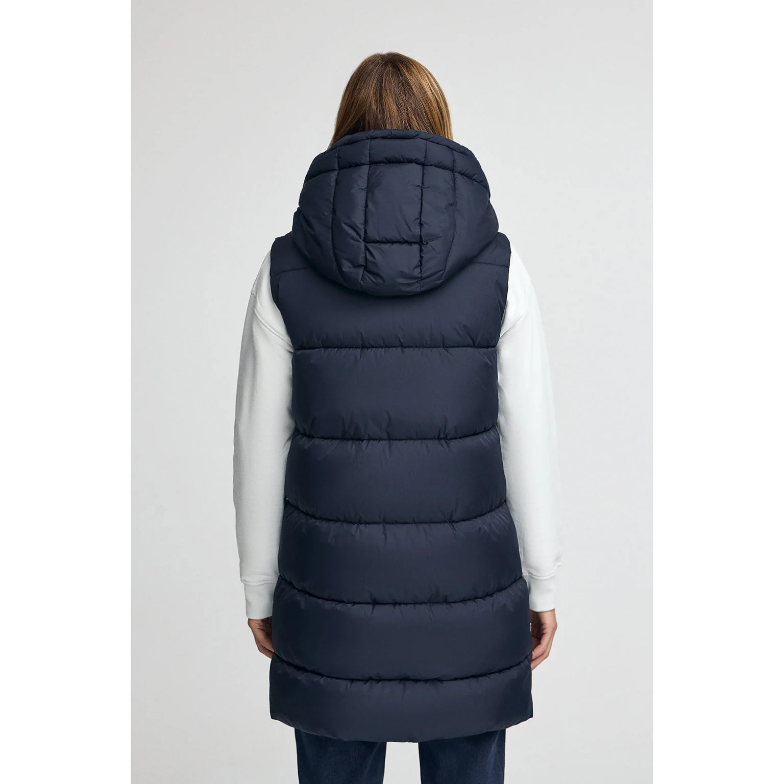 Gilet lungo reversibile blu marino con logo Polo Club