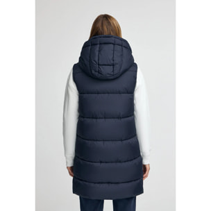 Gilet lungo reversibile blu marino con logo Polo Club