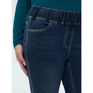 Fiorella Rubino - Jeggings effetto washed con applicazioni - Blu