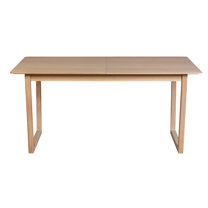 Table extensible rallonges intégrées rectangulaire bois clair chêne L160-240 cm LAHO