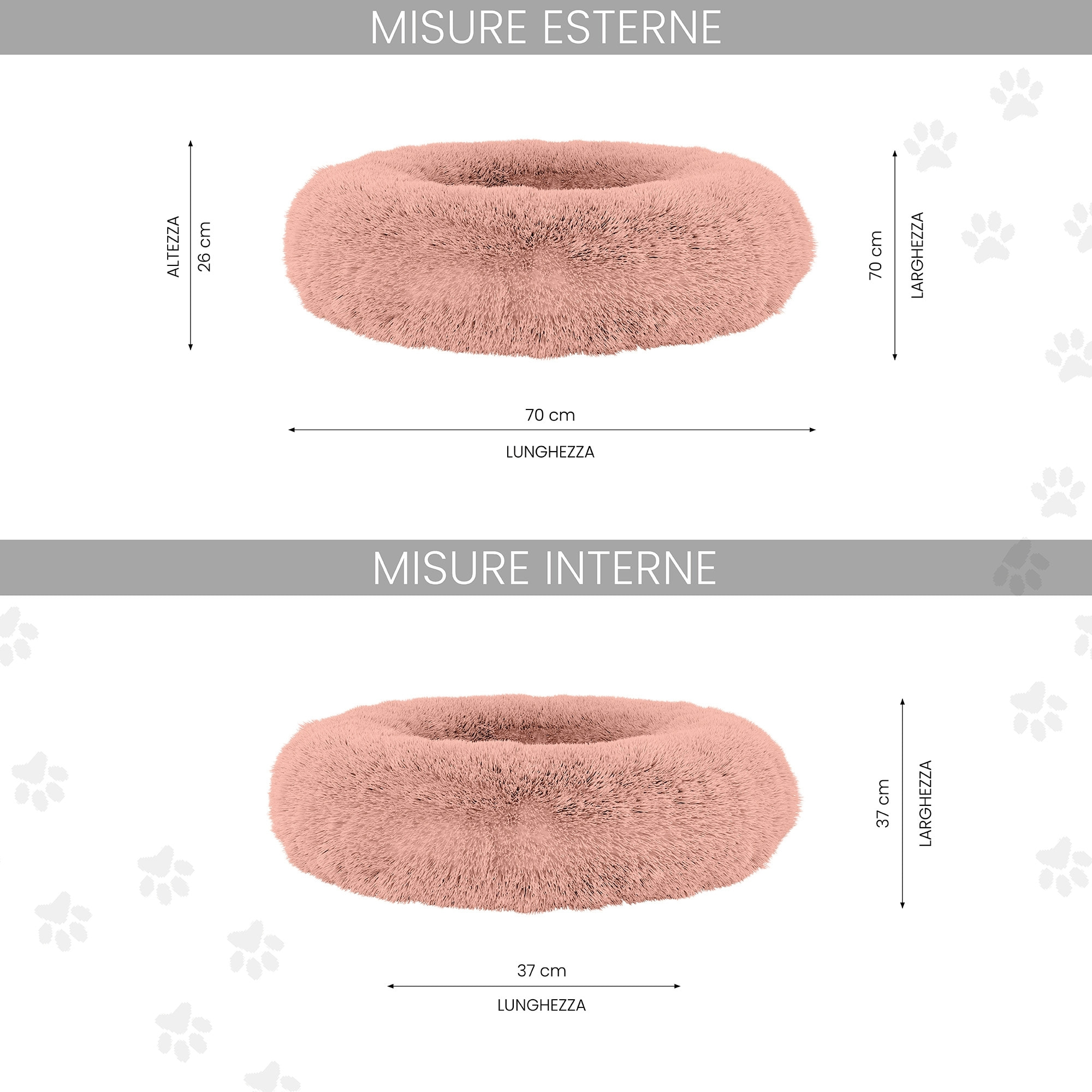 CUCCIA DREAMS SOGNI E CAPRICCI PETS-ROSA 70x70x26 cm