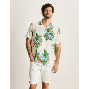 Camisa Manga Corta Beige - Cattaneo