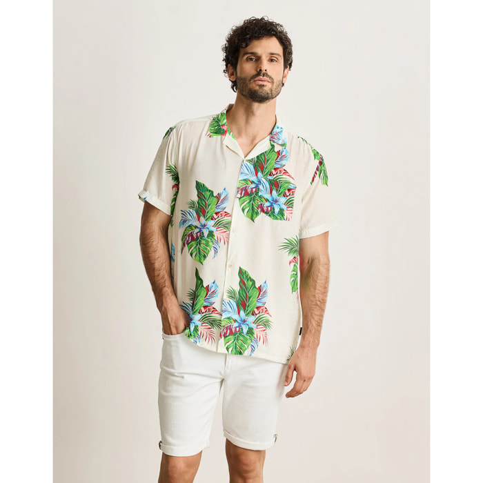 Camisa Manga Corta Beige - Cattaneo