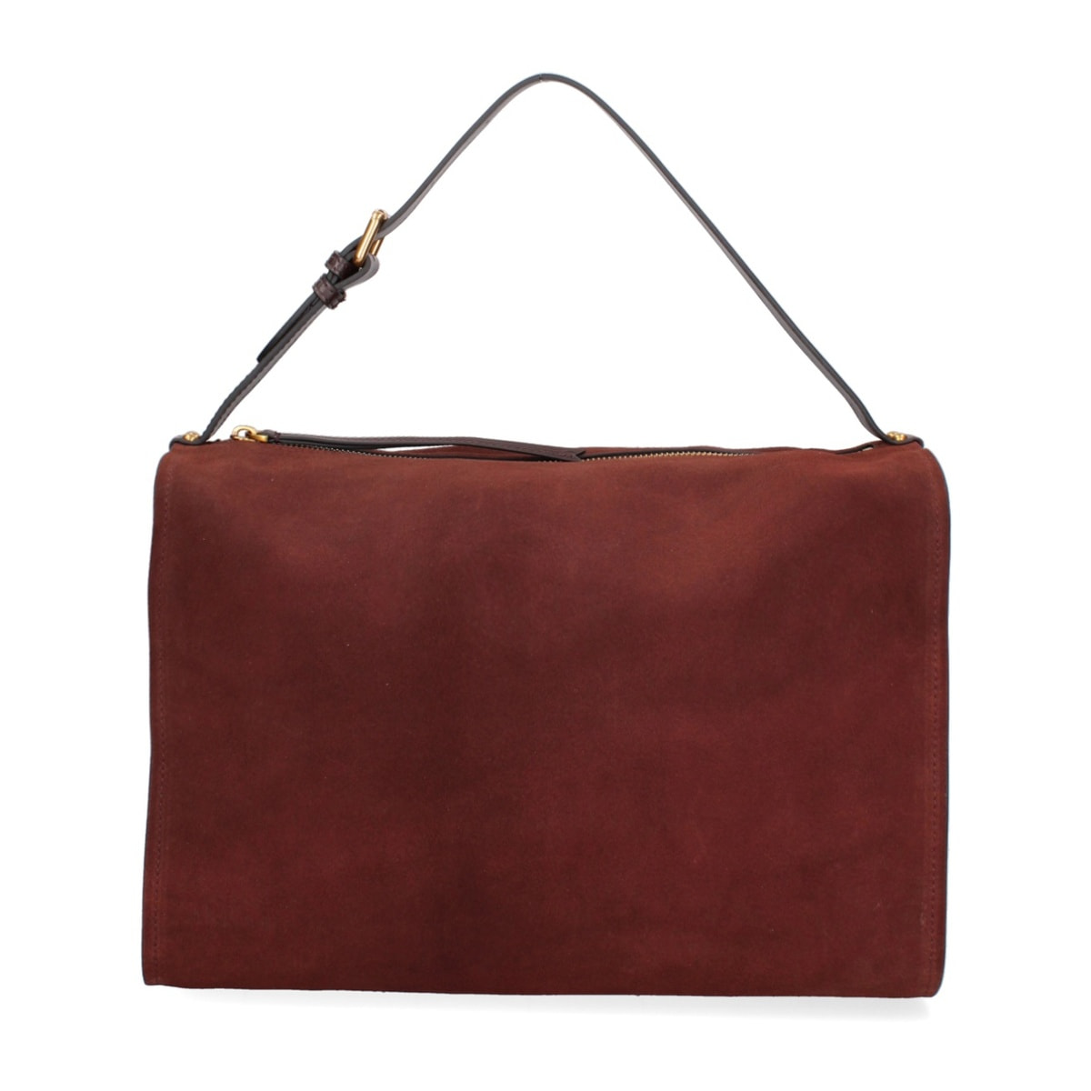 Borsa a spalla da donna Made in Italy - Modello Cielia Pro - Pelle scamosciata - 35.0 x 23.0 x 14.0 cm