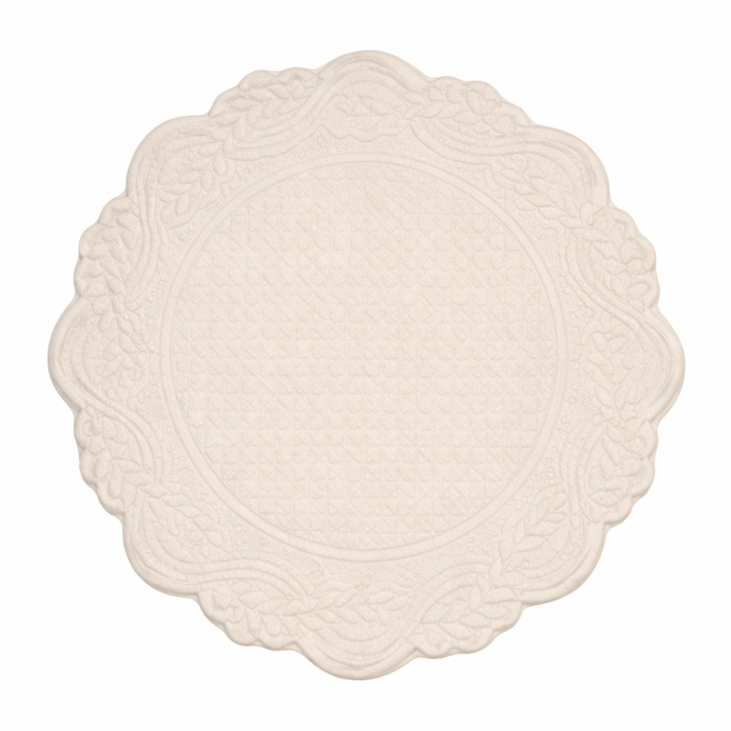 Set de table rond lavable matelassé coton - Blanc
