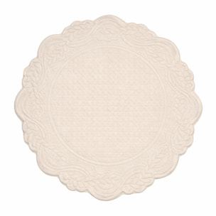 Set de table rond lavable matelassé coton - Blanc