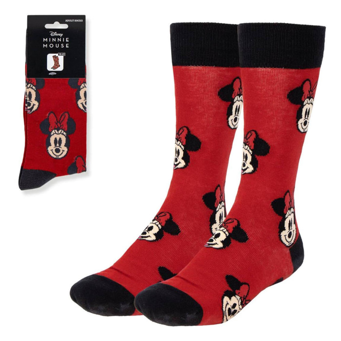 Calcetines diseño caras de minnie rojo