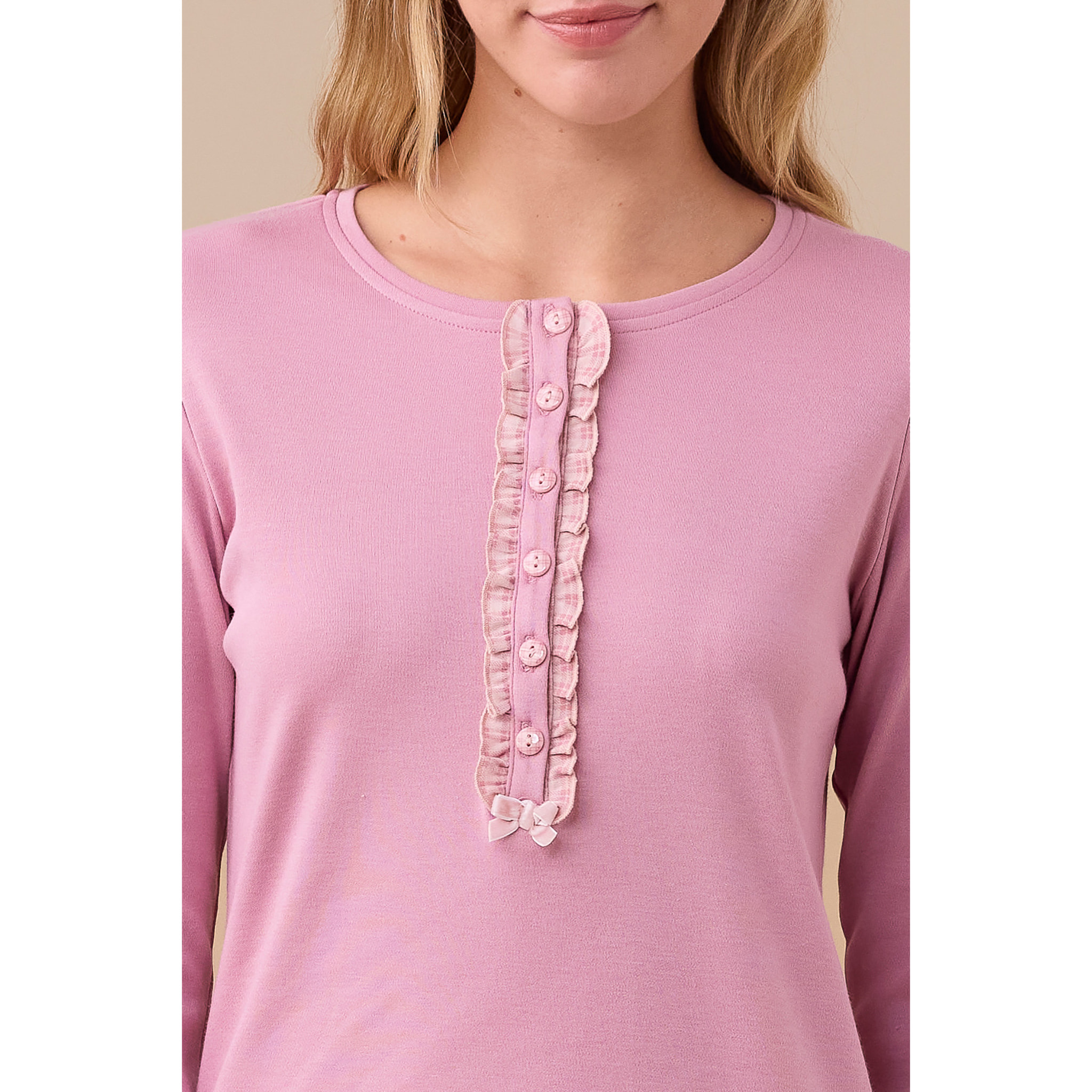 Camicia da notte donna caldo cotone articolo quadretto. Noidinotte