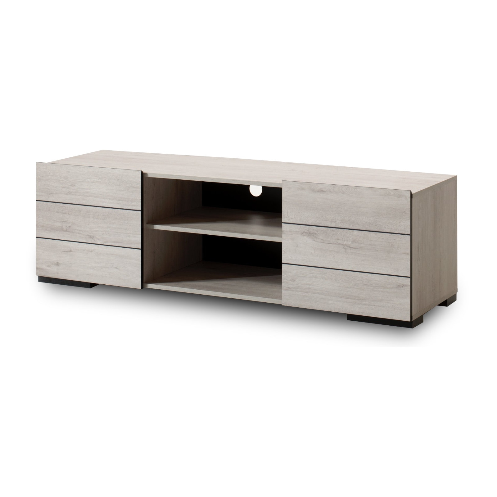 Maze - meuble TV - bois gris - 160 cm - style contemporain - Bois / Gris