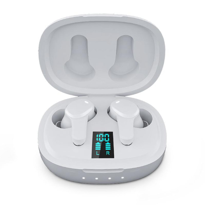 Auriculares Inalámbricos Earbuds TWS159 White - Bluetooth 5.3 - Función ANC / ENC